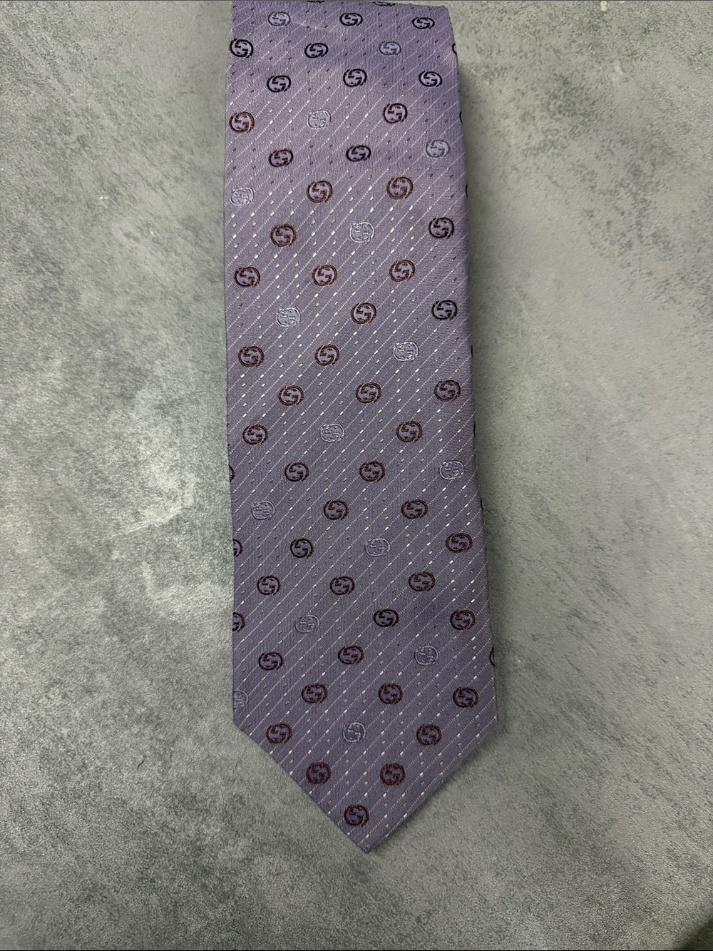 Gucci Silk Purple Patterned Men's Tie